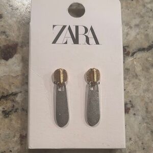 Zara Gold and Silver Drop Earrings Minimalist Design